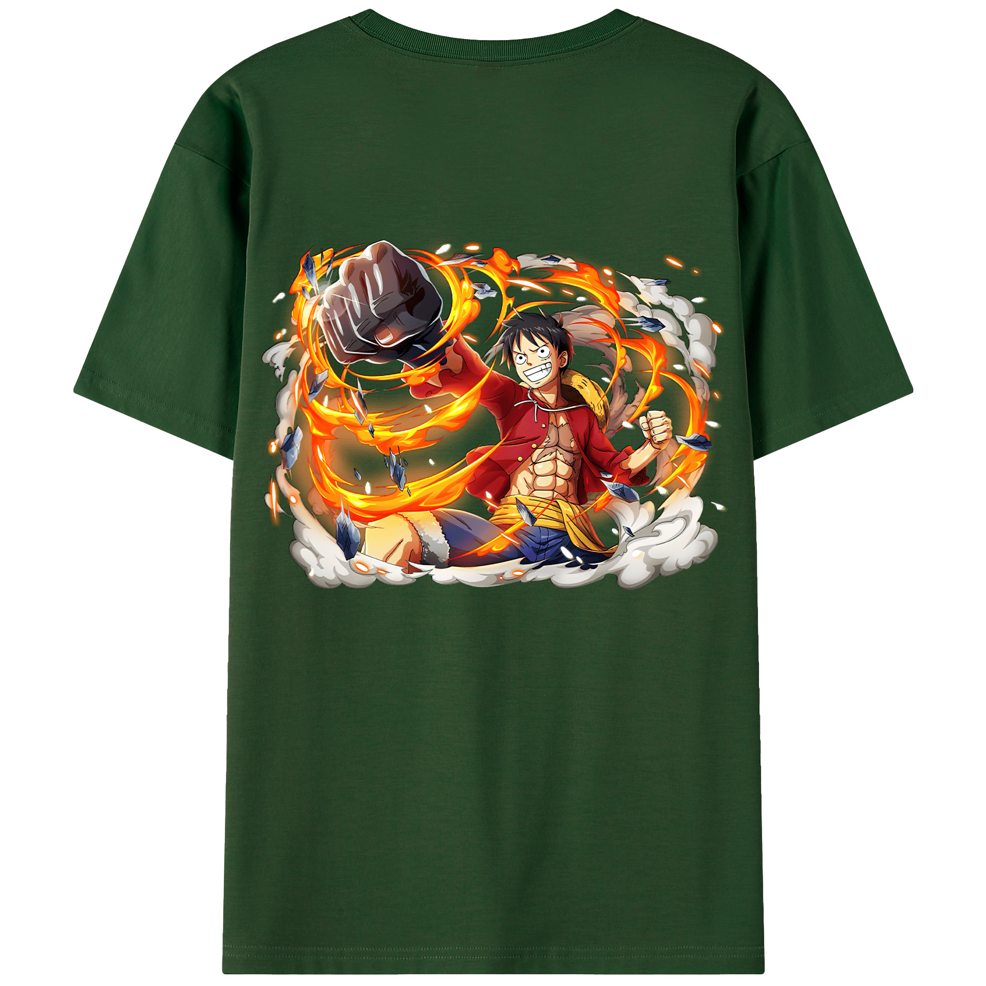 ワンピース モンキー・D・ルフィ ONE PIECE Monkey D. Luffy 綿100％半袖Tシャツ（背面プリント）